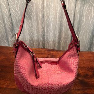 Pink Coach Leather and Fabric slouch bag